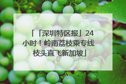 「深圳特区报」24小时！岭南荔枝乘专线 枝头直飞新加坡