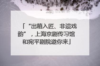 “出箱入匠、非遗戏韵”，上海京剧传习馆和宛平剧院邀你来