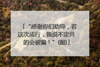 “感谢你们劝导，若这次成行，我说不定真的会被骗！”(图)