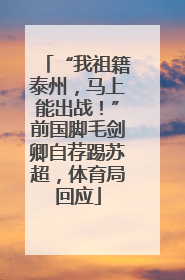 “我祖籍泰州，马上能出战！”前国脚毛剑卿自荐踢苏超，体育局回应