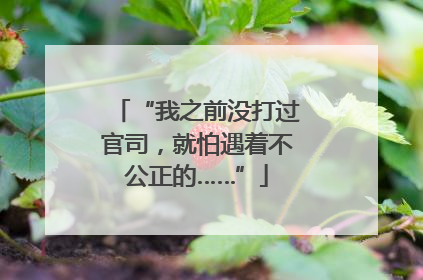 “我之前没打过官司，就怕遇着不公正的……”