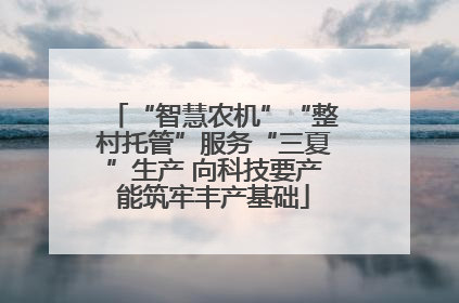 “智慧农机”“整村托管”服务“三夏”生产 向科技要产能筑牢丰产基础