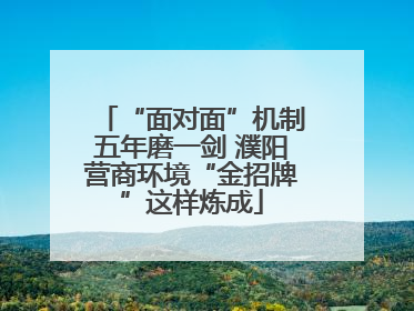 “面对面”机制五年磨一剑 濮阳营商环境“金招牌”这样炼成