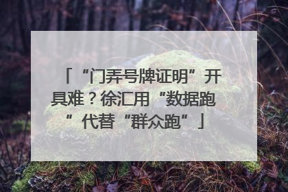 “门弄号牌证明”开具难？徐汇用“数据跑”代替“群众跑”