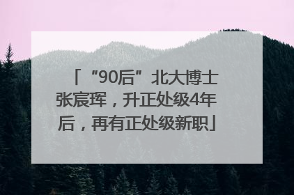 “90后”北大博士张宸珲，升正处级4年后，再有正处级新职