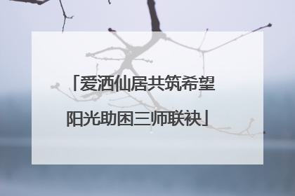 爱洒仙居共筑希望 阳光助困三师联袂