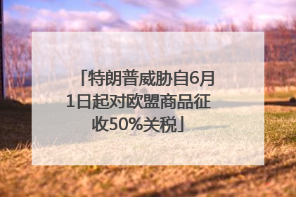 特朗普威胁自6月1日起对欧盟商品征收50%关税