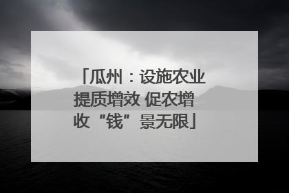 瓜州：设施农业提质增效 促农增收“钱”景无限