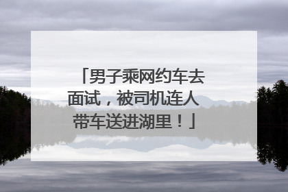 男子乘网约车去面试，被司机连人带车送进湖里！