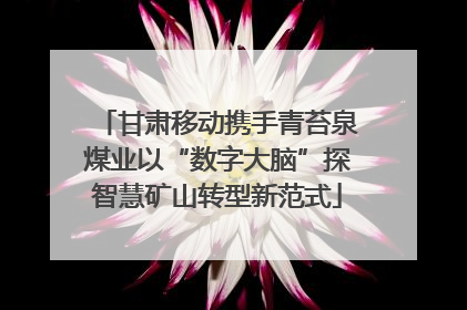 甘肃移动携手青苔泉煤业以“数字大脑”探智慧矿山转型新范式