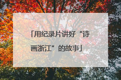 用纪录片讲好“诗画浙江”的故事