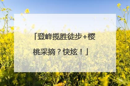 登峰揽胜徒步+樱桃采摘？快炫！