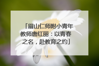 眉山仁师附小青年教师唐红丽：以青春之名，赴教育之约