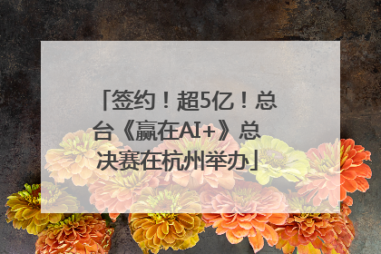 签约！超5亿！总台《赢在AI+》总决赛在杭州举办
