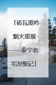 砖瓦重吟 烟火重现——泰宁老宅涅槃记