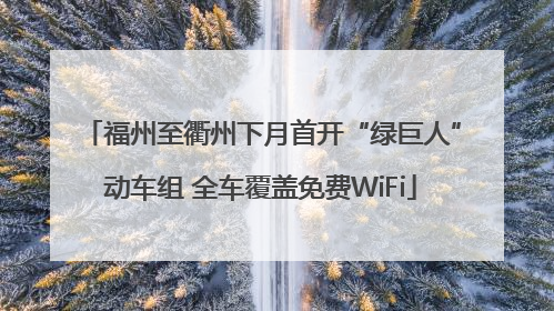 福州至衢州下月首开“绿巨人”动车组 全车覆盖免费WiFi