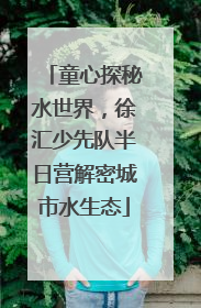 童心探秘水世界，徐汇少先队半日营解密城市水生态