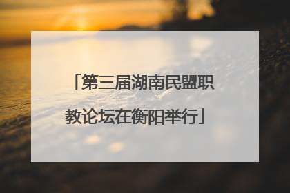 第三届湖南民盟职教论坛在衡阳举行