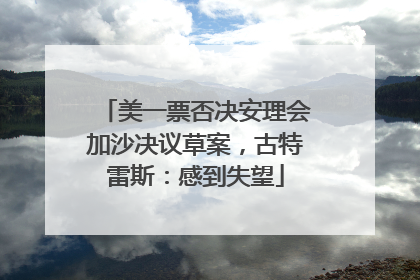 美一票否决安理会加沙决议草案，古特雷斯：感到失望