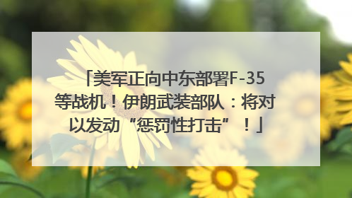 美军正向中东部署F-35等战机！伊朗武装部队：将对以发动“惩罚性打击”！