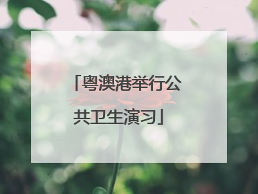 粤澳港举行公共卫生演习