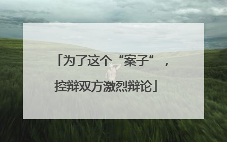 为了这个“案子”，控辩双方激烈辩论