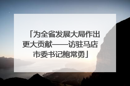 为全省发展大局作出更大贡献——访驻马店市委书记鲍常勇