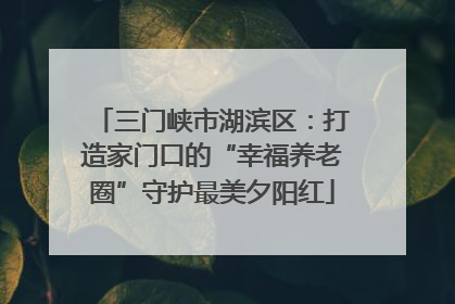 三门峡市湖滨区：打造家门口的“幸福养老圈”守护最美夕阳红