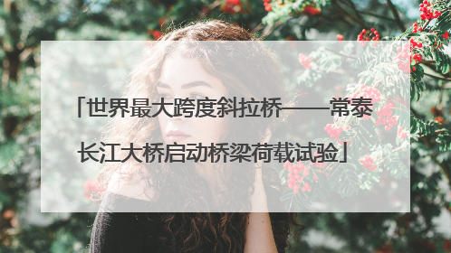 世界最大跨度斜拉桥——常泰长江大桥启动桥梁荷载试验