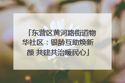 东营区黄河路街道物华社区：银龄互助焕新颜 共建共治暖民心