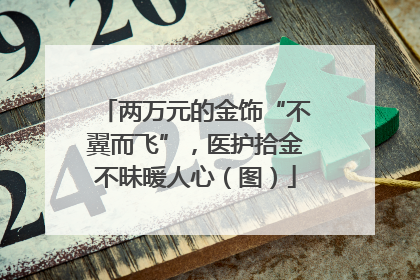两万元的金饰“不翼而飞”，医护拾金不昧暖人心（图）