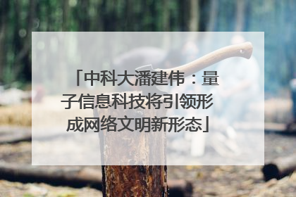 中科大潘建伟：量子信息科技将引领形成网络文明新形态