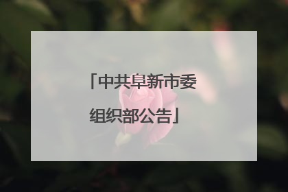 中共阜新市委组织部公告