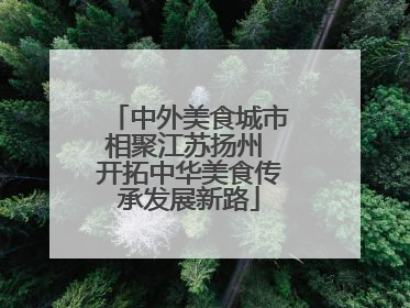 中外美食城市相聚江苏扬州 开拓中华美食传承发展新路