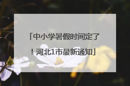 中小学暑假时间定了！河北1市最新通知