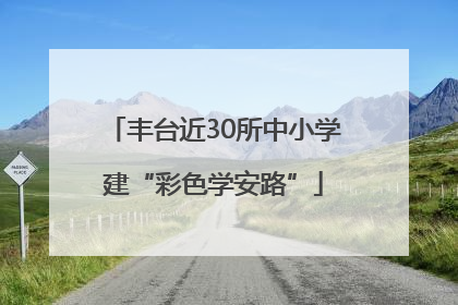 丰台近30所中小学建“彩色学安路”