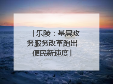 乐陵：基层政务服务改革跑出便民新速度
