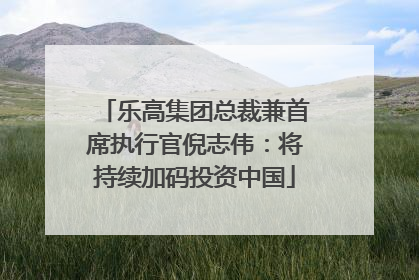 乐高集团总裁兼首席执行官倪志伟：将持续加码投资中国