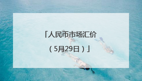 人民币市场汇价（5月29日）
