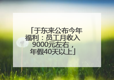 于东来公布今年福利：员工月收入9000元左右，年假40天以上