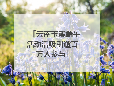 云南玉溪端午活动活吸引逾百万人参与