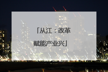 从江：改革赋能产业兴