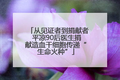 从见证者到捐献者 平凉90后医生捐献造血干细胞传递“生命火种”