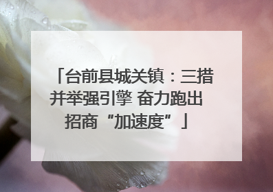 台前县城关镇：三措并举强引擎 奋力跑出招商“加速度”