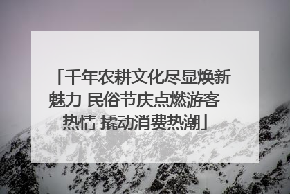 千年农耕文化尽显焕新魅力 民俗节庆点燃游客热情 撬动消费热潮