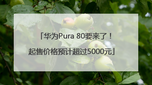 华为Pura 80要来了！起售价格预计超过5000元