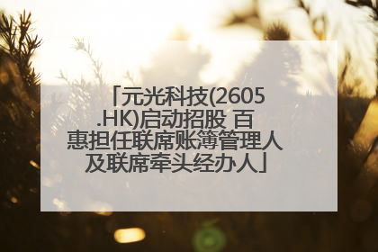 元光科技(2605.HK)启动招股 百惠担任联席账簿管理人及联席牵头经办人