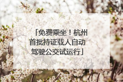 免费乘坐！杭州首批持证载人自动驾驶公交试运行