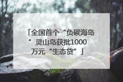 全国首个“负碳海岛”灵山岛获批1000万元“生态贷”