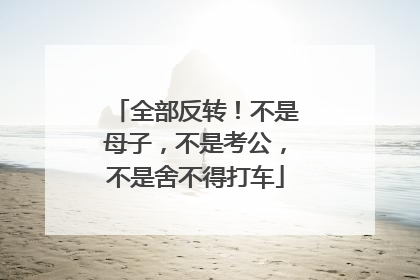 全部反转！不是母子，不是考公，不是舍不得打车